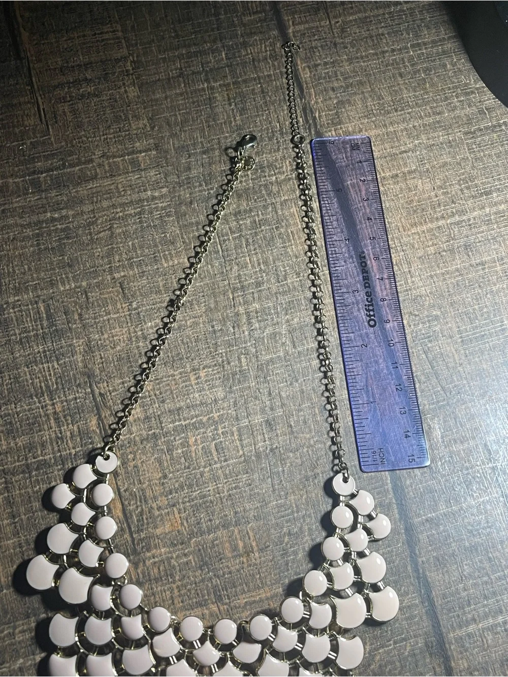 Elegant Blush Pink Statement Necklace with Layered Discs